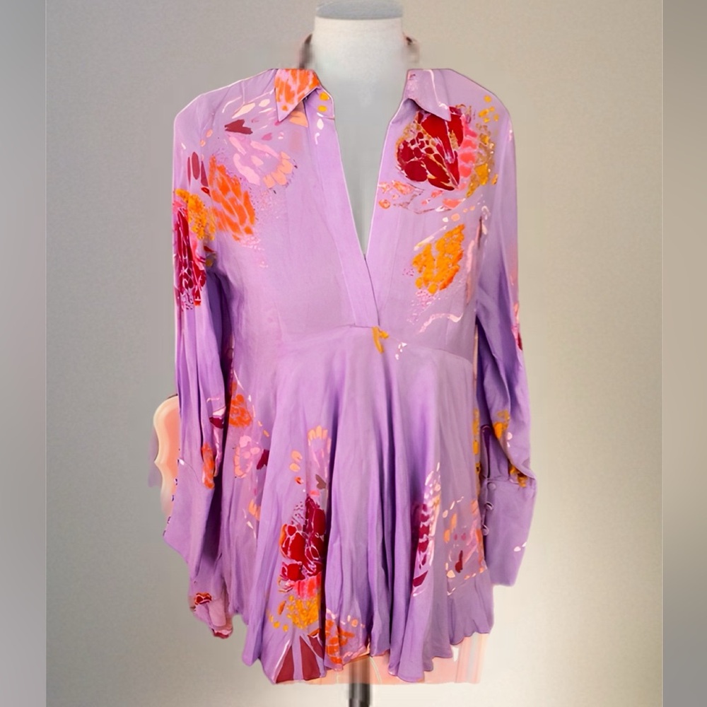 NWT Free people flowy pleated style blouse